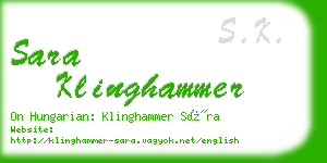 sara klinghammer business card